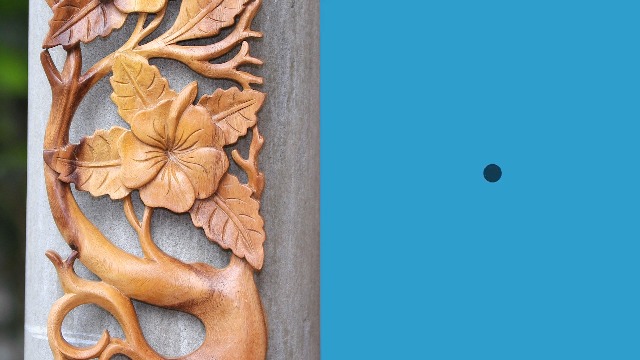 Amazon.com: NOVICA Artisan 手工雕刻木浮雕面板長方形芙蓉適用於牆壁